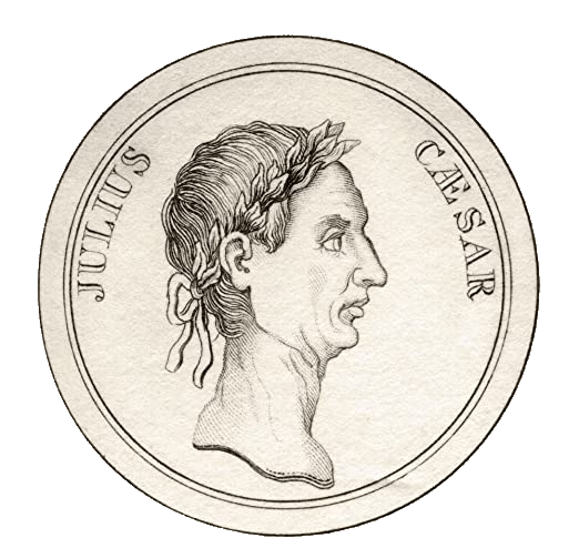 Side portrait of Julius Caesar