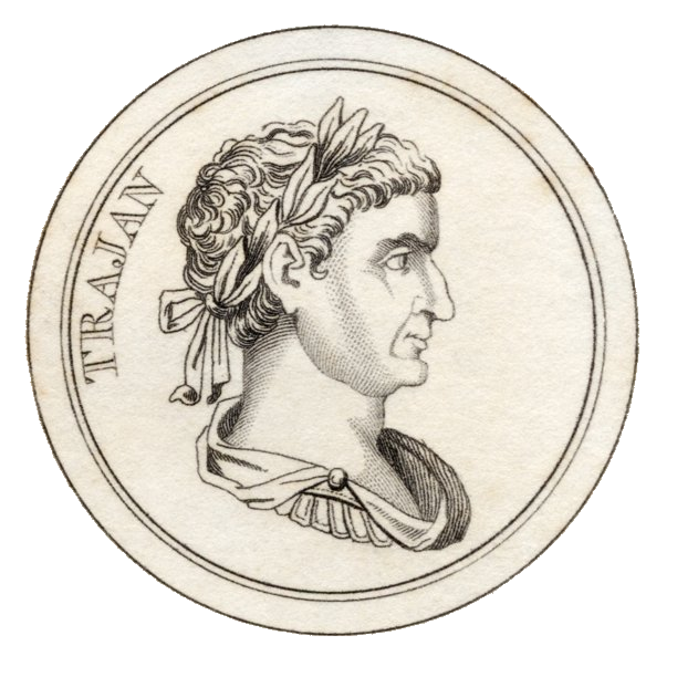 Side portrait of Trajan